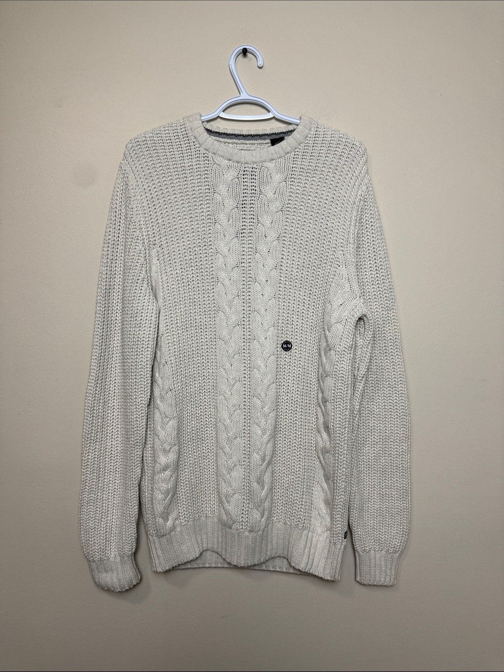 Chaps chunky Cable Knit Crewneck Sweater size M